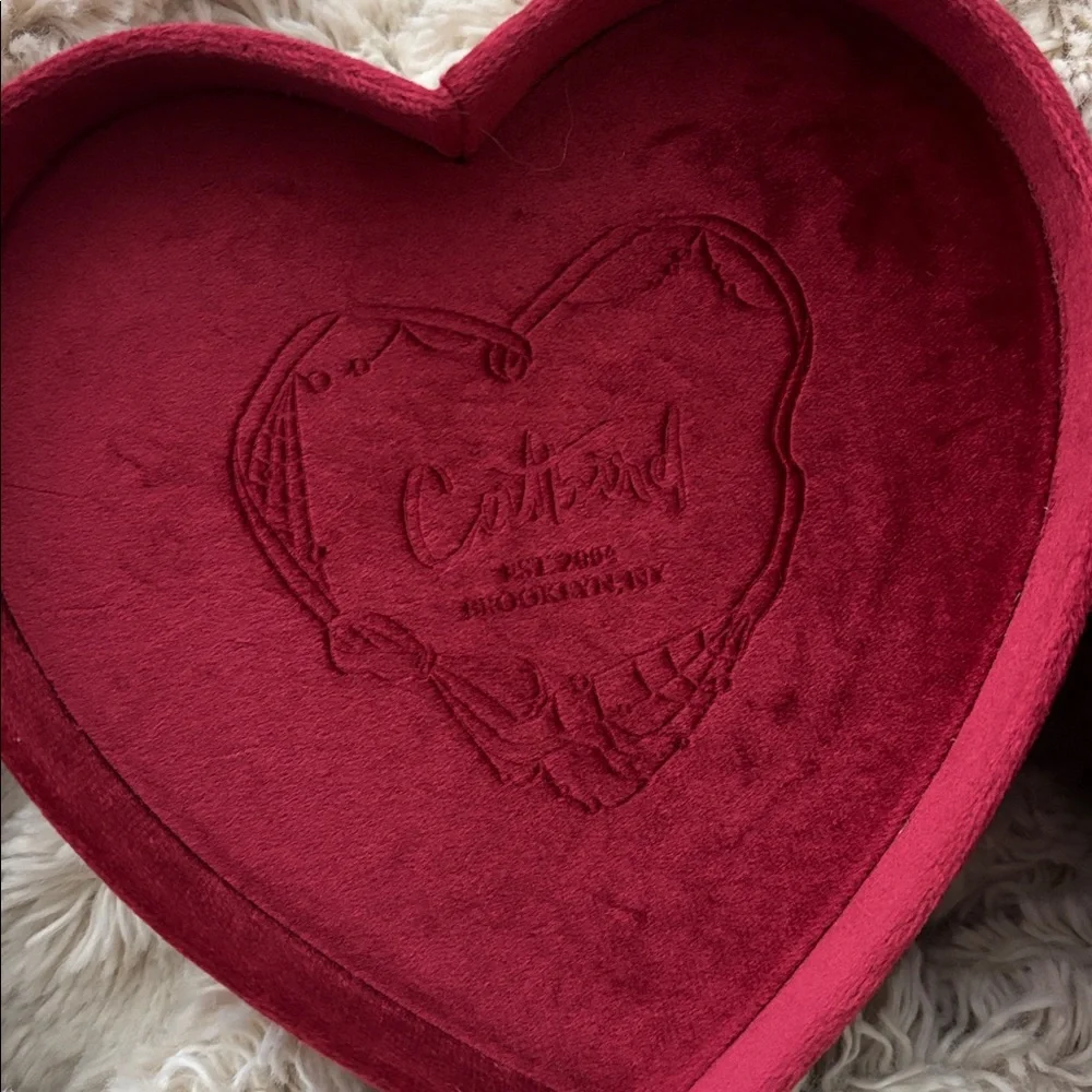 Red velvet heart jewelry box by Catbird